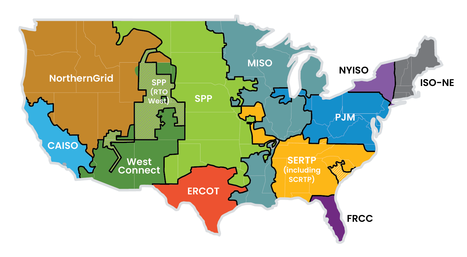 FERC Order 1920 regional planners map