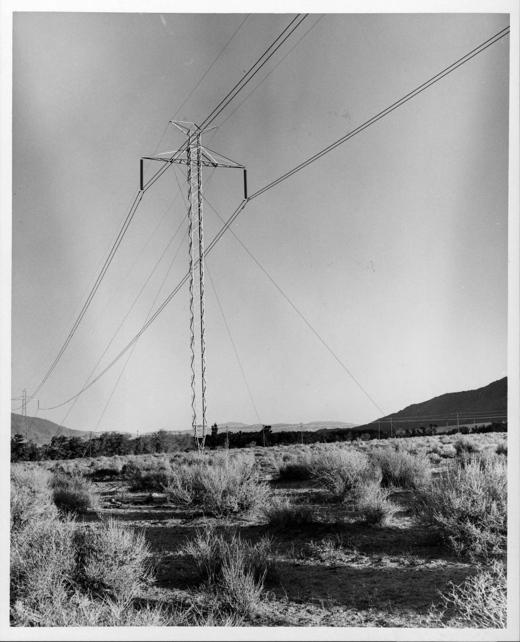 Transmission line in the Pacific Intertie circa 1975